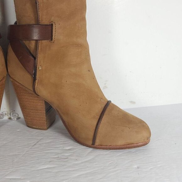 Rag & Bone Women's Harrow US6,5 EU37 Tan Suede Cap Toe Heel Ankle Boots - Picture 7 of 14